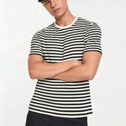 MACK JONNEY Men Striped Round Neck Cotton Relaxed Fit T-shirt-picture-15