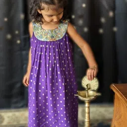 Tura Turi Girls Purple Georgette Kurta Sets-image-35