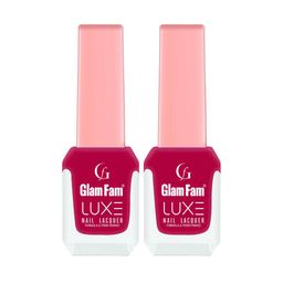 GlamFam Set Of 2 Glossy Finish Luxe Nail Lacquer - 12 ml Each - Raspberry Jam 70-15