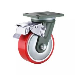 MUVALL Castor Wheel Polyurethane (Cast Iron Core) Brake Type 200x55 mm Wheel Size, HDP B 200 55 PUCB-image-63