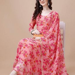 Raiyani Enterprise Floral Printed Scoop Neck Anarkali Kurta-54
