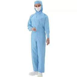 AS ONE ASPURE Cool Clean Ware Blue Coverall Series 4L Size Blue, COVERALL-image-28