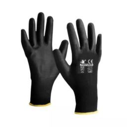 Gripex PU Coated Safety Hand Gloves Black on Black Size L, PULON-B (Pack of 600 Pair)-image-24