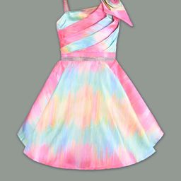 wish karo Girls Embellished One Shoulder Fit and Flare Frock Dress-picture-26