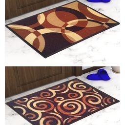 Athom Living  Premium Anti Skid Doormat Pack of 2 - Yellow & Maroon-image-79