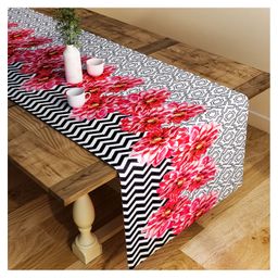 SEJ by Nisha Gupta Floral Red Large size Table Runner - Red-20