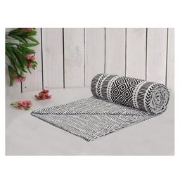 Trance Home Linen Pure Cotton Reversible Dohar Single Bed Size AC Blanket - Azlec Black-picture-20