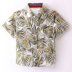 CrayonFlakes Half Sleeves Leaves Printed Shirt - Off White-image-62