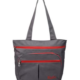 Kuber Industries Shopping Bag  Grocery Handbag  4 Compartment Shopping Bag  Grocery Bag for Shopping  Vegetable Bag  Shoulder Bag with Handle  Gray-6