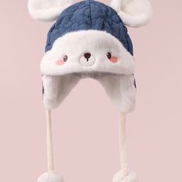 Babyhug Woollen Cap with Knot & Applique - Blue-image-68