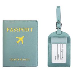House of Quirk Luggage Tag and Passport Protector Set Plane Pouch Passport Suitcase Identification Leather Tag Luggage Bag-Light Green-image-51