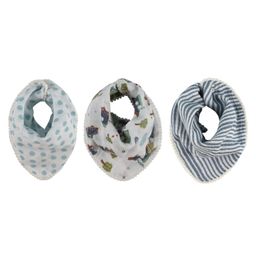 Abracadabra Transport Theme Cotton Muslin Bandana Bibs Pack Of 3- Blue-12