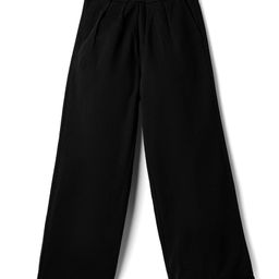 Kookie Kids Cotton Woven Full Length Pleated Wide Leg Lounge Pant With Pockets - Black-image-70