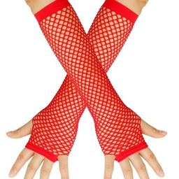 Tipy Tipy Tap Knitted Solid Fingerless Gloves - Red-image-91