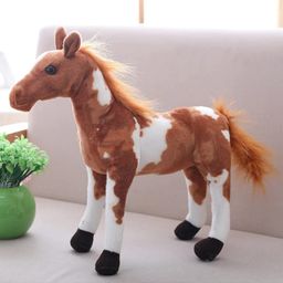 Tickles Standing Horse Soft Stuffed Plush Animal Toy for Kids Boys & Girls Birthday Gifts (Color: Brown & White Size: 55 cm)-picture-6