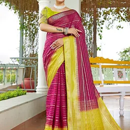 K 5 Fashion Striped Zari Saree-image-70