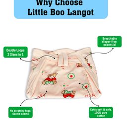 Little Boo Cloth Nappy Reusable washable Diapers String Tie Up Newborn Teddy Print - Set Of 10 Multicolor image 2