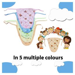 Little Boo Cloth Nappy Reusable washable Diapers String Tie Up Newborn Teddy Print - Set Of 10 Multicolor image 4