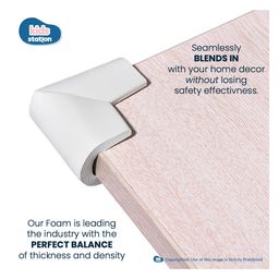 Kids Station U-Shaped Corner Protector Sharp Edge - Babyproof Foam Protectors for Sharp Corners - Cushion for Glass Table and Thin Table Tops - Child Proofing - Pack of 4 (Off-White) image 5