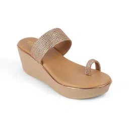 Tresmode Women Leather Wedge Sandals-33
