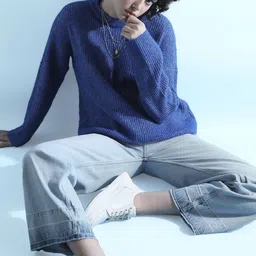Vero Moda Self Design Round Neck Pullover-image-74