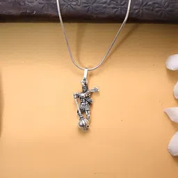 P. R. PRINTS Stainless Steel Silver-Plated Lord Hanuman Ji Pendants With Chains-38