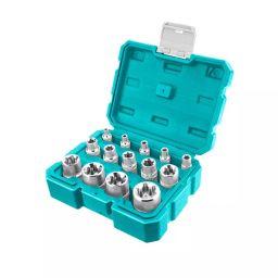 Total THKTETS0114 E4-5-6-7-8, E10-11-12-14-16 &E18-20-22-24 Star Socket Set (Pack of 14 pcs)-25