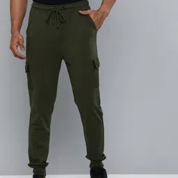 Harvard Men Olive Green Solid Joggers-picture-34