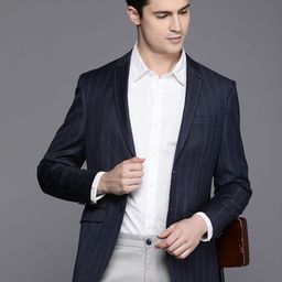 Allen Solly Men Slim Fit Striped Single-Breasted Casual Blazer-image-45