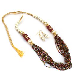 ahoora Gold-Plated Beaded Necklace & Earrings-image-28