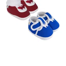 NESKA MODA 0 To 6 Months Newborn Infants Set Of 2 Pair Soft Cotton Butterfly Booties-image-34