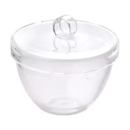 ABGIL Crucible with Lid 50 ml Capacity Transparent Borosilicate Glass, CRUC-182-05 image 1