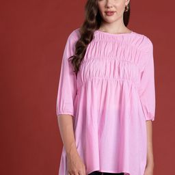 all about you Puff Sleeve Pure Cotton Tiered Longline Top-picture-47