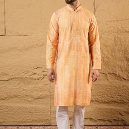 House of Pataudi Men Chikankari Embroidered Straight Kurta-picture-16
