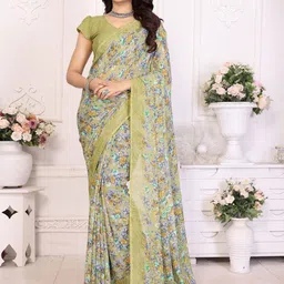 KALINI Floral Poly Georgette Saree-image-95