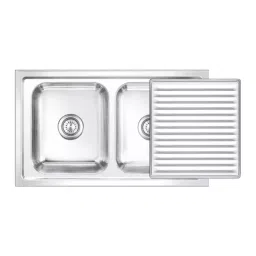 Nirali BG Kitchen Sink D'signo Series Big (9½ inch) 850x510 mm (33½x20 inch) Satin Finish Stainless Steel, Super Slider-image-96