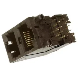 AMPHENOL COMMUNICATIONS SOLUTIONS RJ45 CONN, JACK, 8P8C, 2PORT, CAT5, TH, RJSAE-5080-02-image-71