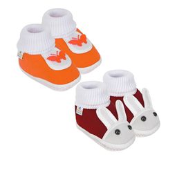NESKA MODA Unisex Kids Set Of 2 Cotton Booties-picture-2
