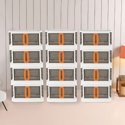 RUBOXA White & Black Textured 12 Units Multi-Utility Organisers-58