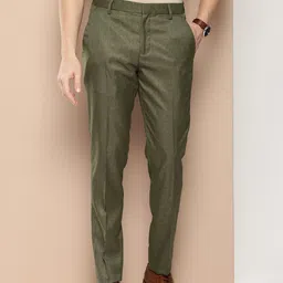 encore by INVICTUS Men Textured Trousers-image-75