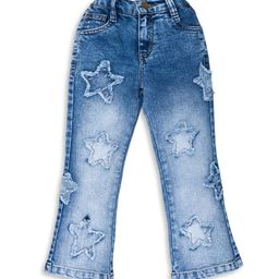 YK Girls Flared Low-Rise Mildly Distressed Heavy Fade Stretchable Jeans-image-3