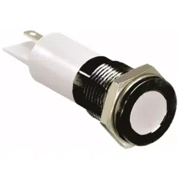 RS PRO White Panel Mount Indicator 24V DC, Mounting Hole Size 14 mm, Termination Type Solder Tab, IP Rating IP67, Model No 7038891-14