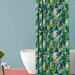 ArtzFolio Green and Beige Floral Printed Waterproof Shower Curtain-image-47