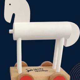 Simple Days Trojan Horse Wooden Toy - White-19