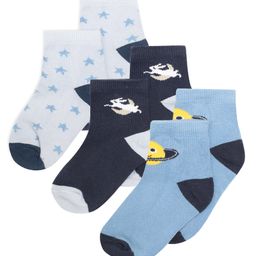 Mi Arcus Pack Of 3 Pair Stars & Rabbit Design Socks - Blue-image-54