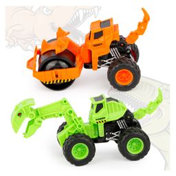 Fiddlerz Friction Powered Toys  Dinosaur Engineering Vehicle Animal Figure Pack of 2 (Colour May Vary)-14