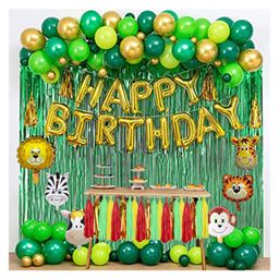 AMFIN Jungle Theme Birthday Decoration Green - Pack of 126-image-38