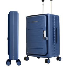 Collapsible Check In Sold ABS Trolley Luggage Bag - Grey-image-42