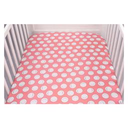 Blooming Buds Fitted Crib Cot Sheet - Smiley Faces Peach-image-14