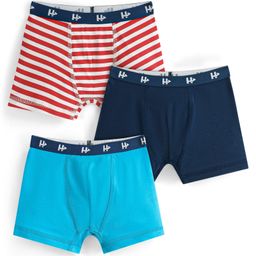 Honeyhap Premium  Cotton Elastane Single Jersey Striped & Solid Colour Bio Finished Briefs Pack Of 3 Briefs - Bachelor Button Blue Navy Peony & High Risk Red-image-57